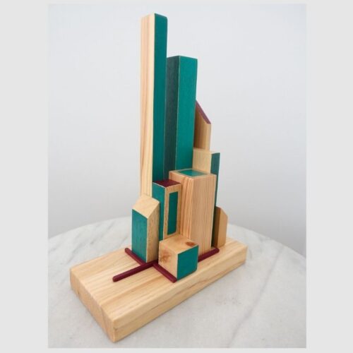 Escultura en madera. Pieza única. City 20. VINDAS ARTE