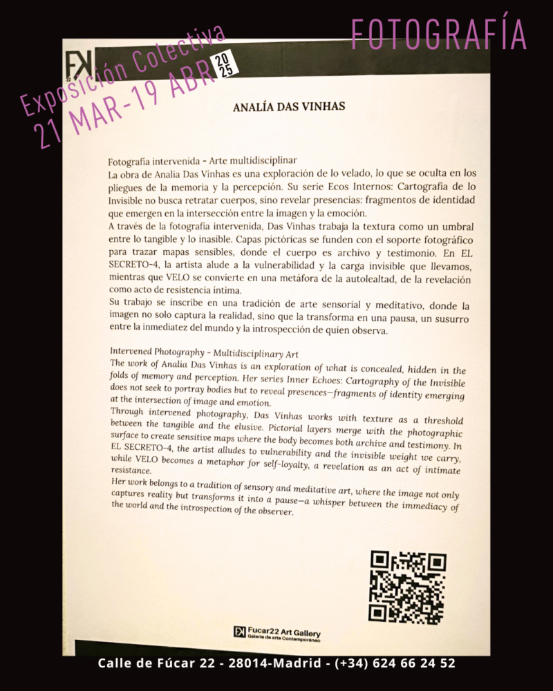 Exposición Fotográfica de Analia Das Vinhas en Fucar22 Art Gallery Exposición Fotográfica de Analia Das Vinhas en Fucar22 Art Gallery