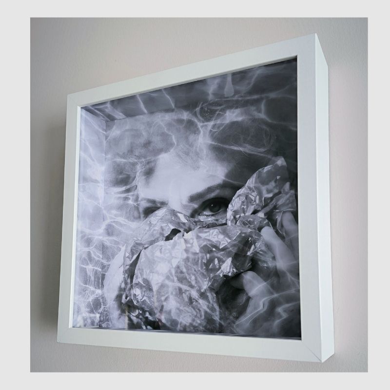 Fotografía intervenida en profundidad REFLEJO en papel watercolor de algodón. Vindas Arte